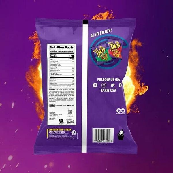 Чіпси з тортильї в рулетах із гострим перцем чилі Takis Blue Heat 480г 6058 фото