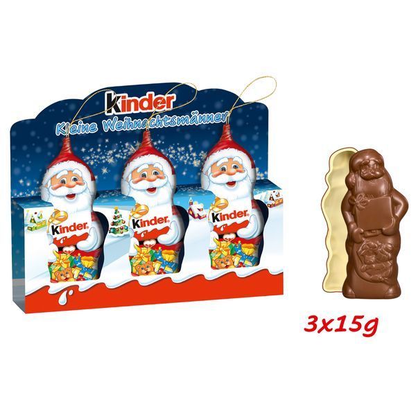 Набір новорічних фігурок Kinder Kleine Weihnachtsm&auml;nner 3 х 15г 7598 фото
