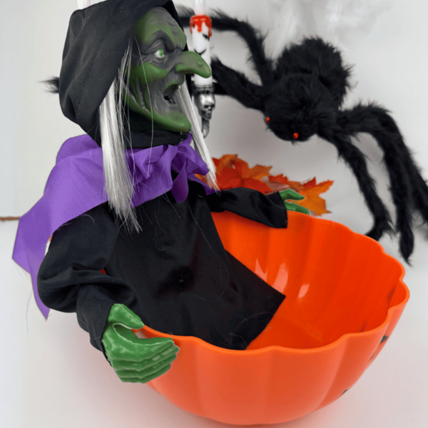 Цукерниця Halloween Кричуща відьма з червоними очима і звуком 9233 фото
