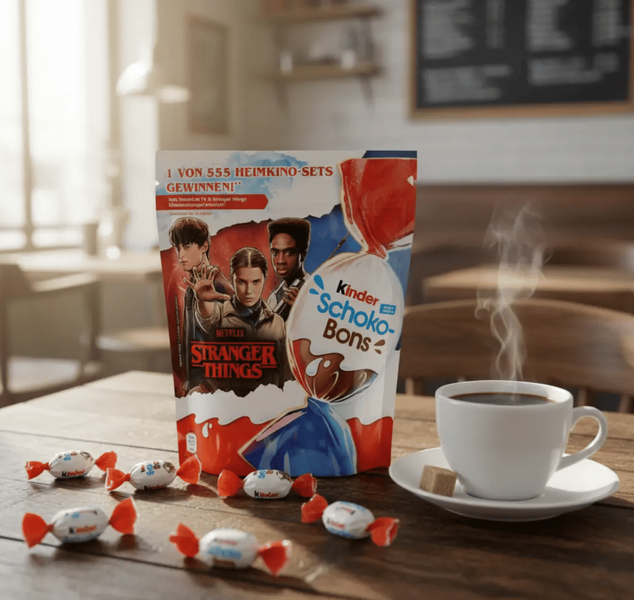 Шоколадні цукерки Kinder Schoko-Bons Netflix Stranger Things 200г 9819 фото