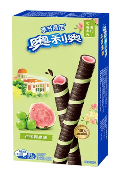 Вафельні трубочки Oreo Cocoa Crispy Roll Guava & Grapes 50г 11065 фото