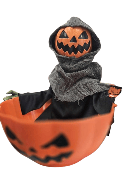 Цукерниця Halloween Страшний гарбуз зі звуком та ефектом руху 9234 фото