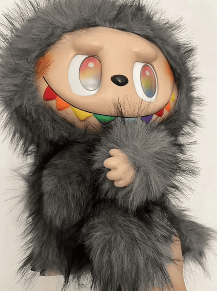 Велика іграшка Лабубу Дракончик Pop Mart The Monsters Labubu Grey Zimomo 38см 9083 фото