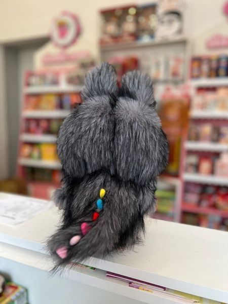 Велика іграшка Лабубу Дракончик Pop Mart The Monsters Labubu Grey Zimomo 38см 9083 фото