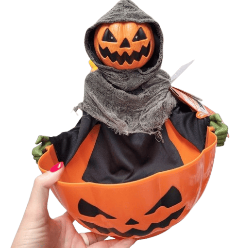 Цукерниця Halloween Страшний гарбуз зі звуком та ефектом руху 9234 фото