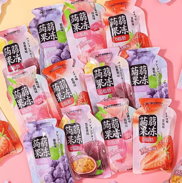 Конжак желе Dailin Shika Konjac Jelly зі смаком ананасу полуниці і маракуї 24шт, 480г 9183 фото