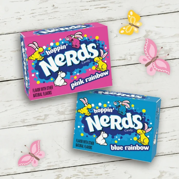 Конфеты Nerds Hoppin' Blue Rainbow & Pink Rainbow Mini Boxes 174г 8467 фото
