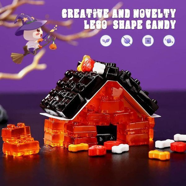 Жевательные конфеты Amos Halloween 4D Gummy Blocks Haunted House 232 г 7266 фото