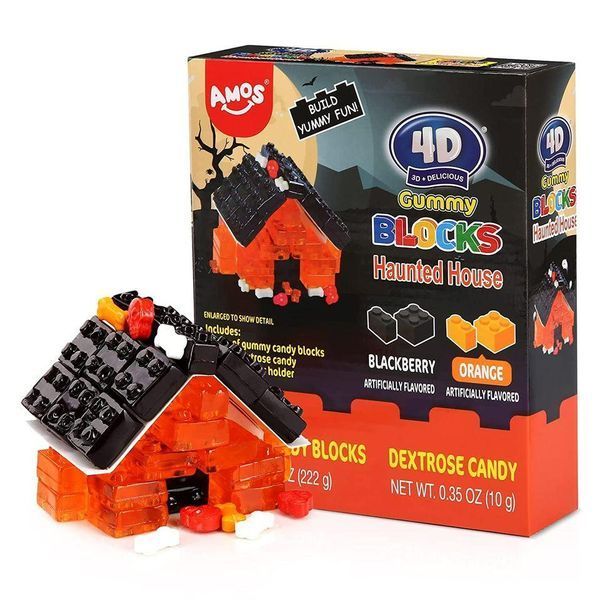 Жевательные конфеты Amos Halloween 4D Gummy Blocks Haunted House 232 г 7266 фото