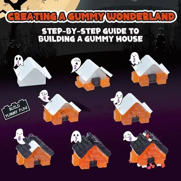 Жевательные конфеты Amos Halloween 4D Gummy Blocks Haunted House 232 г 7266 фото