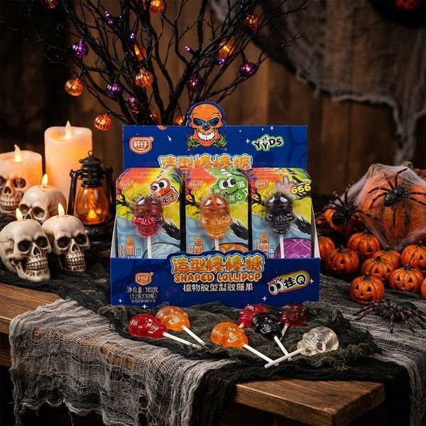 Леденец на палочке Halloween Skull Lollipop 1шт, 12г 11878 фото