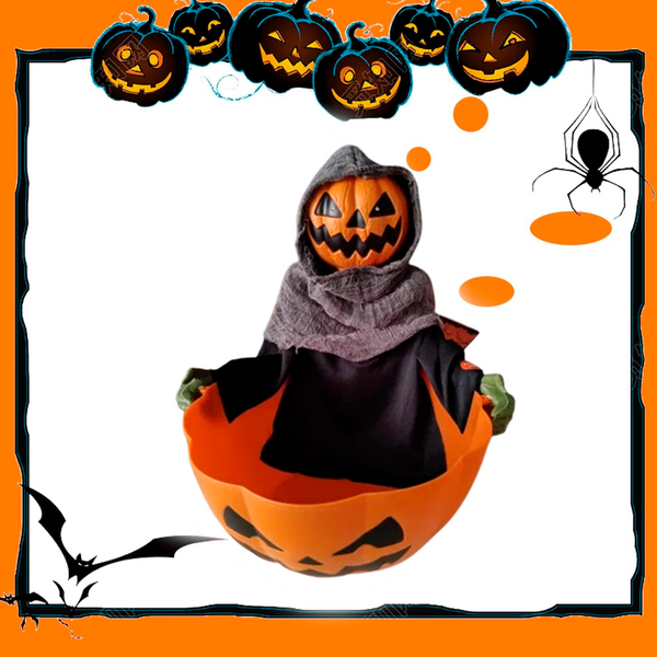 Цукерниця Halloween Страшний гарбуз зі звуком та ефектом руху 9234 фото