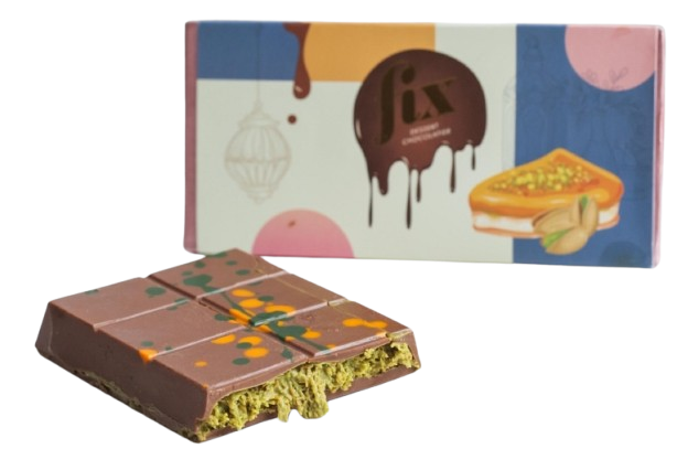 Оригінальний дубайський шоколад з фісташковою пастою та катаїфі Fix Dessert Chocolatier 200г, Дубай 7599 фото