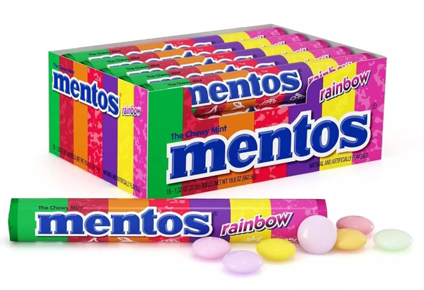 Жувальні цукерки Mentos Rulle Rainbow 38 г 8223 фото