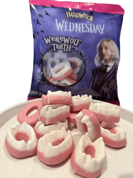 Жевательные конфеты Halloween Wednesday Werewolf Teeth Клыки&nbsp;Оборотня 200 г 9458 фото