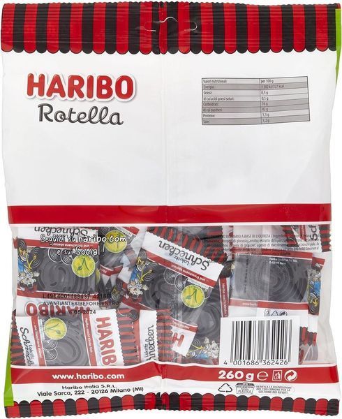 Лакричні жувальні цукерки Haribo Rotella Multipack 260г 6777 фото