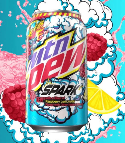 Газированный напиток Mountain Dew Spark Raspberry Lemonade Soda Pop 330мл 9258 фото