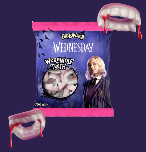 Жевательные конфеты Halloween Wednesday Werewolf Teeth Клыки&nbsp;Оборотня 200 г 9458 фото