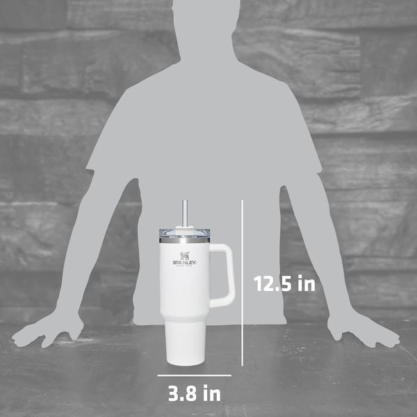 Термокружка Stanley Quencher H2.0 FlowState с ручкой и трубочкой Белая 1183 мл 8639 фото