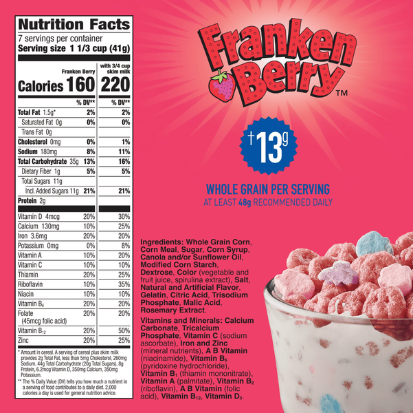 Сухий сніданок General Mills Franken Berry Halloween Cereal 291г 4035 фото