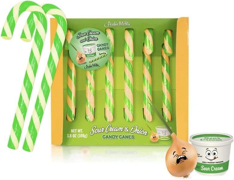 Льодяники-тростини Archie McPhee Sour Cream and Onion Candy Canes 108г 9699 фото