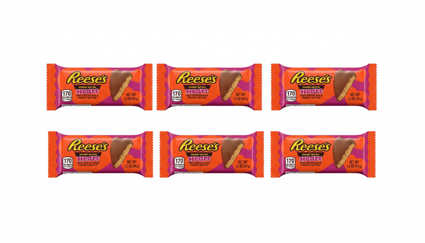 Конфеты Reese's Valentine's Day Peanut Butter Hearts Candy 6шт х 34г 2414 фото