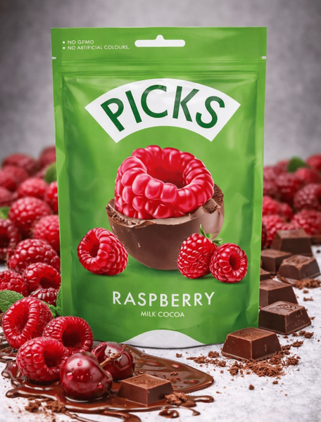 Сублиматированные фрукты в шоколаде Pergale Picks Raspberry Milk Chocolate 90г 10414 фото