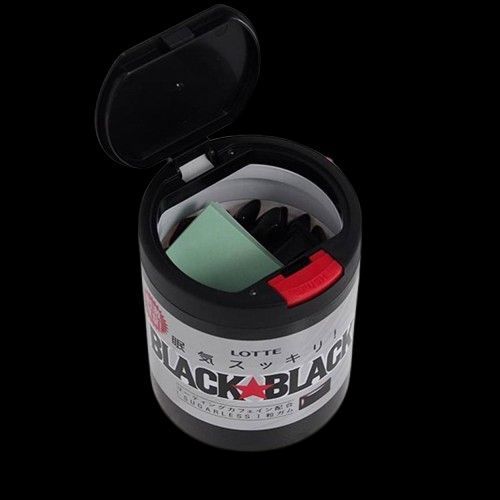 Японська жувальна гумка Lotte Black Sugarless Gum One-Push Bottle 140 г 7421 фото