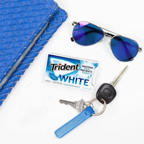Жевательная резинка Trident White Peppermint Sugar Free Gum 1шт 10370 фото