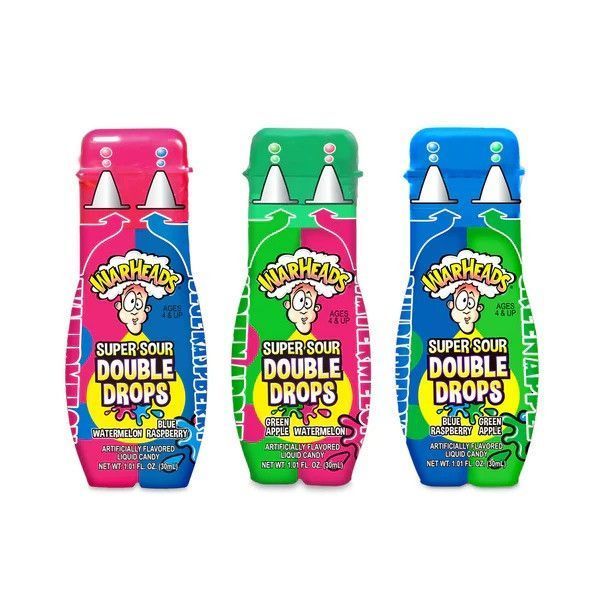 Жидкая конфета Warheads Super Sour Double Drops Green Apple and Watermelon 30 ml 4913 фото