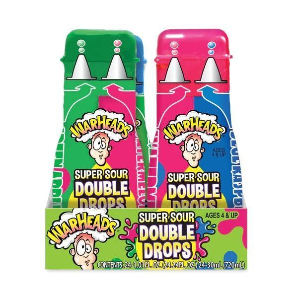 Жидкая конфета Warheads Super Sour Double Drops Green Apple and Watermelon 30 ml 4913 фото