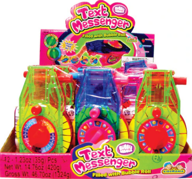 Жувальна гумка з диспенсером Bubble Mania Text Messenger Bubble Gum 35г 7600 фото