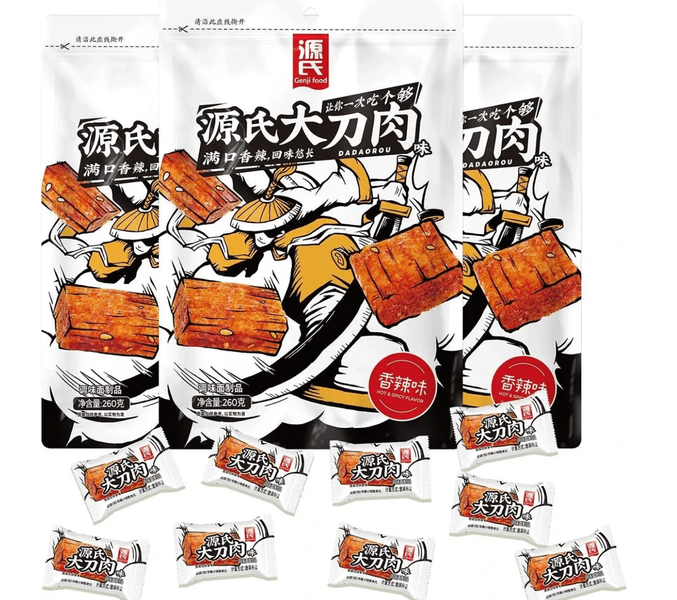 Жувальні Гострі Латяо Genji Food Latiao Spicy Snack Велика Упаковка 40 шт. 8784 фото