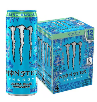 Блок энергетиков Monster Energy Ultra Blue Hawaiian Zero Sugar Energy Drink 4шт х 355мл 11438 фото