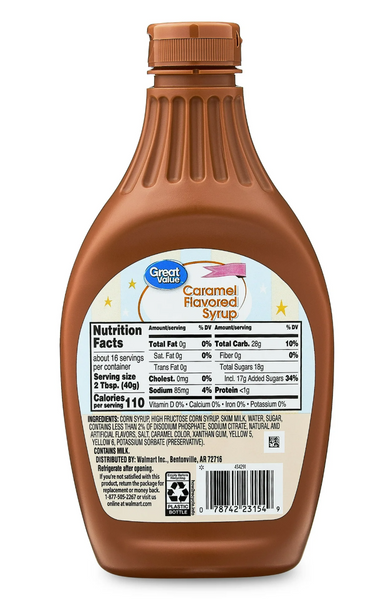 Карамельный сироп Great Value Caramel Syrup 623г 8569 фото
