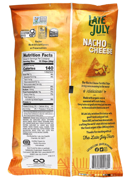 Чіпси Late July Tortilla Chips Nacho Cheese 221г 9583 фото