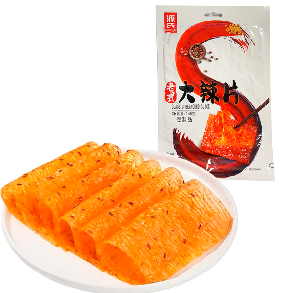 Китайский острый снек латяо Genji Food Latiao Classic Beancurd Slice 148г 8785 фото