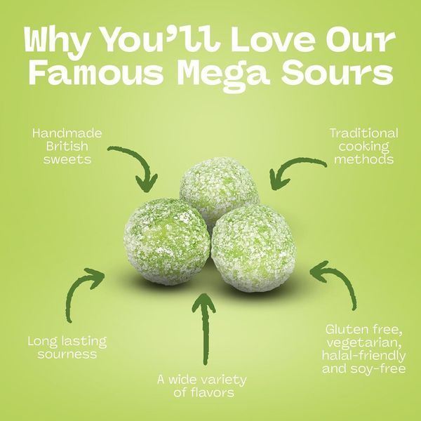 Кислые конфеты Barnetts Sweets Mega Sour Apple Candy 104г 11537 фото
