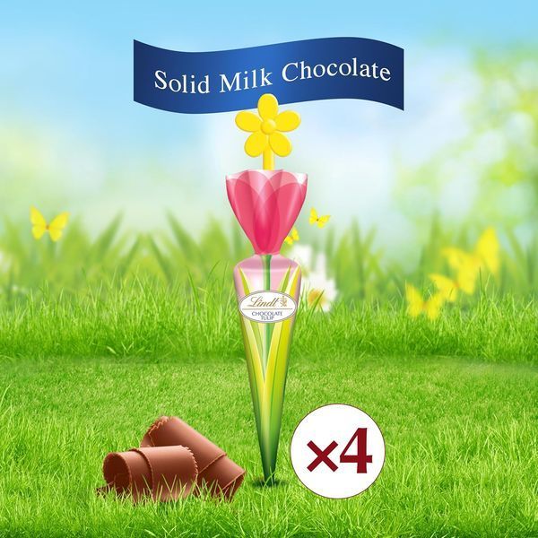 Шоколадные тюльпаны Lindt Easter Solid Milk Chocolate Candy Tulips 4шт, 54г 8469 фото