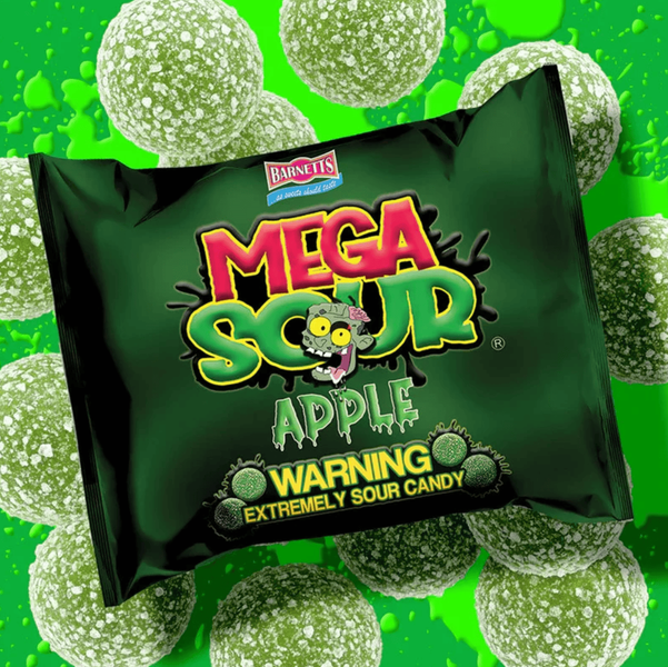 Кислые конфеты Barnetts Sweets Mega Sour Apple Candy 104г 11537 фото