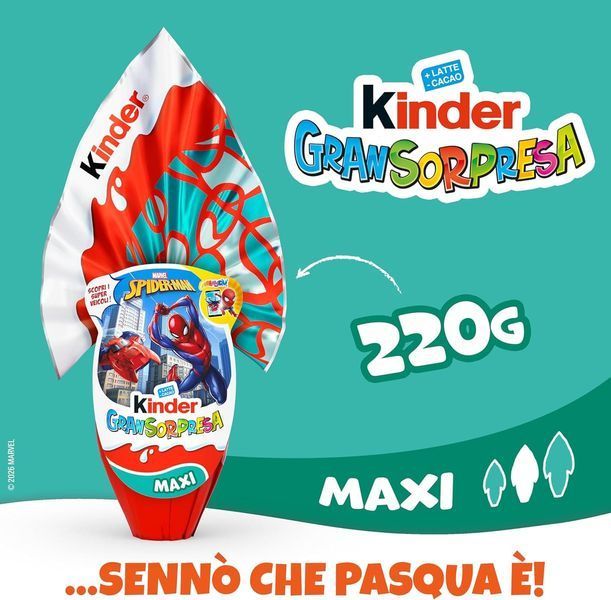 Шоколадное яйцо Kinder GranSorpresa Maxi Spider Man Easter Egg 220г 10566 фото