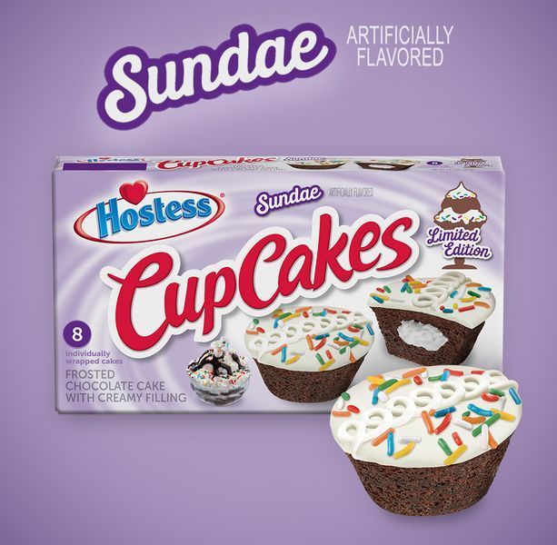 Кекси Hostess Limited Edition Sundae Artificially Flavored CupCakes 8шт, 371г 8742 фото