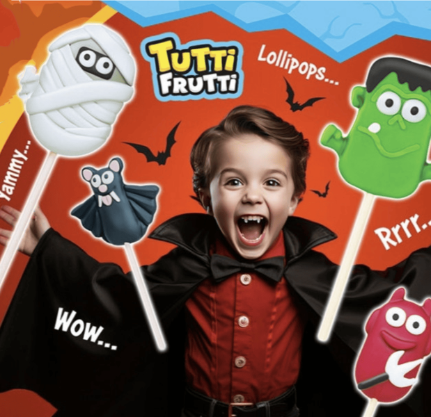 Леденец на палочке Johny Bee Monster Pop Halloween 1шт, 35г 9486 фото