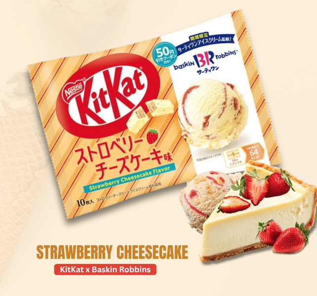 Шоколадные мини-батончики Kit Kat Baskin Robbins Strawberry Cheesecake Flavor 10шт 11017 фото