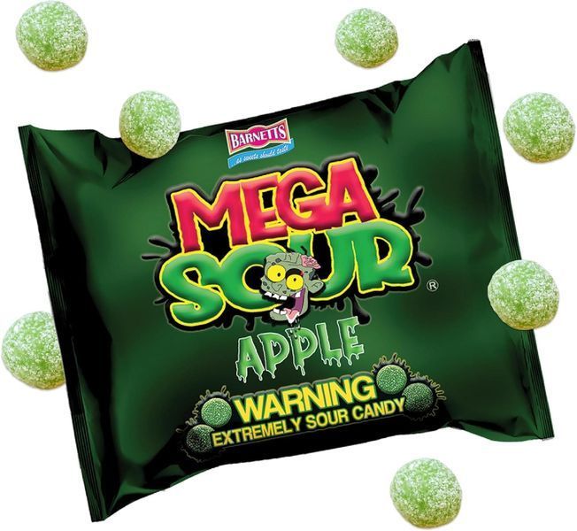 Кислые конфеты Barnetts Sweets Mega Sour Apple Candy 104г 11537 фото