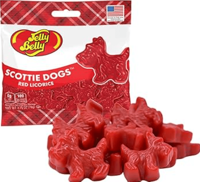 Лакричні жувальні цукерки Jelly Belly Scottie Dogs Red Licorice 78г 9972 фото