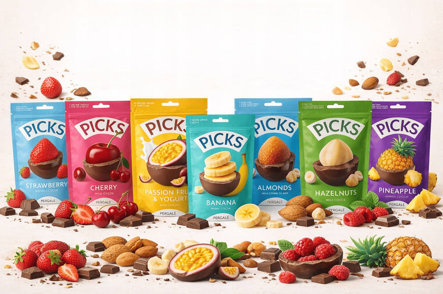 Субліматовані фрукти в шоколаді Pergale Picks Cherry Milk Chocolate 90г 10415 фото