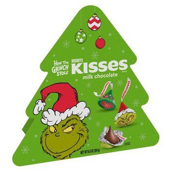 Шоколад Hershey's KISSES Grinch Milk Chocolate Christmas Candy 184 g 4341 фото