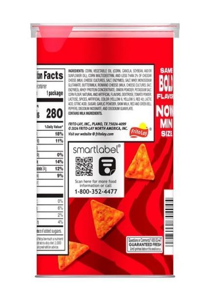 Чипсы Doritos Minis Nacho Cheese в мини-банке 55 г 9773 фото
