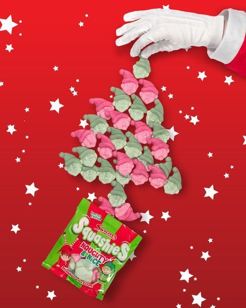 Жевательные конфеты Swizzels Squashies CHRISTMAS Naughty Nice Bag 120 г 7800 фото